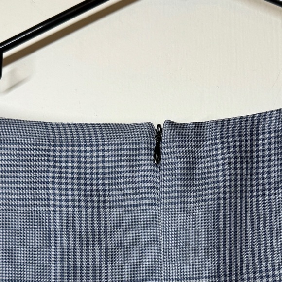 Zac Posen 100% Silk Plaid Blue Black Grey Structured Cap Sleeve Shift Dress 6 - Picture 10 of 15